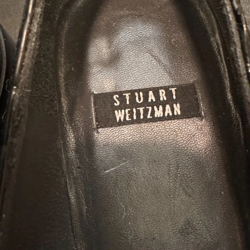 Stuart Weitzman size 7 black patent leather pump loafers